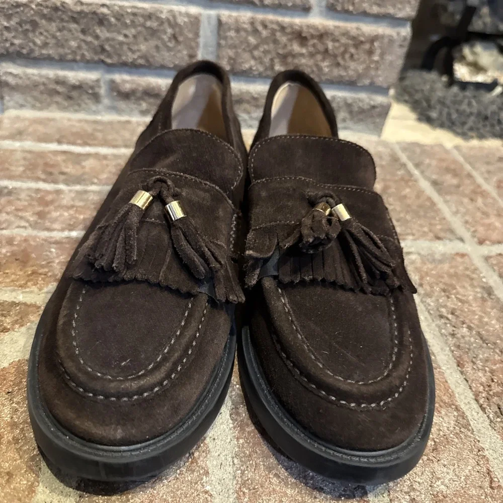 Steve Madden Womens Brown Suede Radcliff Tassel Loafer Slip On Shoes Size 9 Flaw